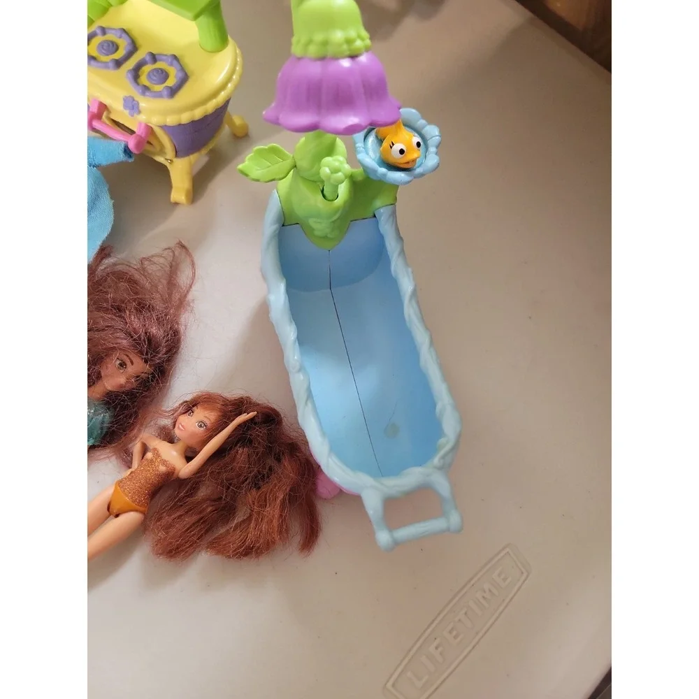 Disney Tinkerbell Woodland Fairies Cottage Kitchen Stove Bathtub lot